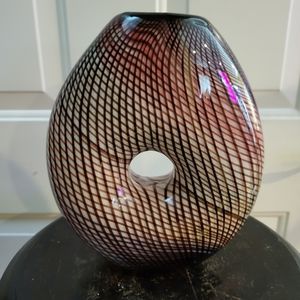 Mezza Filigrana Glass Vase by Arte Vetraria Muranese